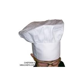  CHEFSKIN Chef Hat Mushroom Kids White Velcro Closure Adjustable NEW