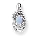 14k White Gold Diamond and Created Opal Birthstone Pendant - JewelryWeb