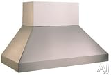 EPTH18-354 SS Wall Mount Range Hood with Inline Blower and 2-Level Halogen Lighting: 54 Wide/9