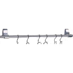 K�chenleiste Inkl. 6 Haken, f�r K�chenhelfer, Wandleiste, Edelstahl, BE-82200
