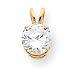 14k 8mm Cubic Zirconia Pendant