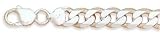 250 Beveled Curb Sterling Silver Bracelet 9.5mm Wide With Lobster Clas...