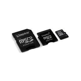 Kingston - Flash memory card ( microSDHC to SD/mini SD adapters included ) - 16 GB - Class 10 - microSDHC