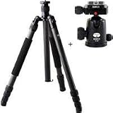 SIRUI N-2204 4 Section Carbon Fiber Tripod, Supports 33 lbs., Max Height 64 - with SIRUI G-20 36mm Ballhead with Quick Release