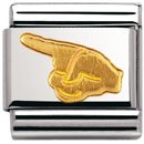 NOMINATION Italian Charm in stainless steel and 18k gold (Index Finger)