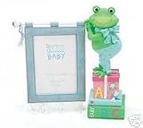 Baby BOY Frog Photo Frame Unique Design Holds 3.5 X 5 Photo