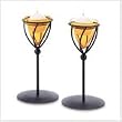 Amber Cup Candleholders
