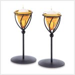 Amber Cup Candleholders