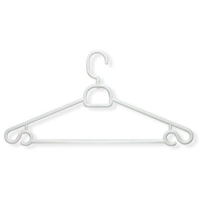 Honey-Can-Do HNGT01362 52gram Plastic Tubular Hanger White, 30-Pack