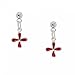 Jewelry : New Dangling Solid Silver Earrings Enamel Flower Child