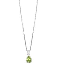 Boma Sterling Silver Peridot Teardrop Necklace, 16 inches