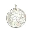 .925 Silver & Mother of Pearl Leaf Pendant
