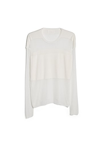 Mango Women's Premium - Contrast Panel Sweater, Off-White, M