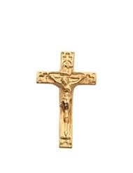 Jewelplus Crucifix Lapel Pin 14K White 20.00X12.00 Mm