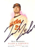 Nick Markakis, Baltimore Orioles, 2007 Topps Allen & Ginter Autographed Card