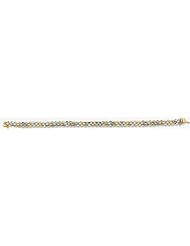 14k TriColor Diamond Cut Bracelet 7"
