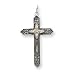 Sterling Silver Synthetic April BirthStone Cross with 20 Inch Sterling Silver Chain