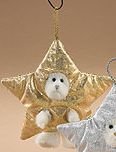 Boyds Gold Star Plush Peeker Bear Ornament #562703 Retired