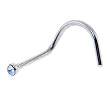 Light Blue Gem MICRO Nose Ring Twister