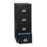 FIRE KING INTERNATIONAL / Insulated four-drawer vertical file, 31-1/2 deep, letter size, black / FIR41831CBL / Sold as 1 Each / Mfr Part # 41831CBL \*/ Insulated four-drawer vertical file, 31-1/2 deep