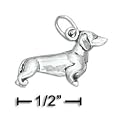 Sterling Silver 3D Antiqued Dachshund Charm