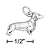 dachshund10 - Sterling Silver 3D Antiqued Dachshund Charm