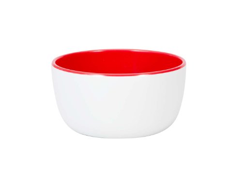 Zak Designs 14-Ounce Ice Cream Bowl, White and Red