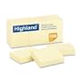 Highland 6539 Self-Stick Notes, 1-3/8-Inch by 1-7/8-Inch, Yellow, 100 Sheets per Pad (12 Pack)