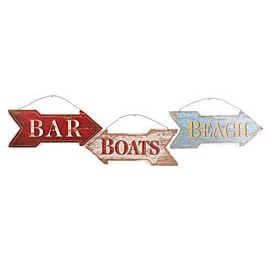 Nantucket Set Of 3 Large Wood Signs Beach Nautical Wall Decor