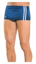 Speedo Men's Nylon Stripe Square Leg Bathing Suit