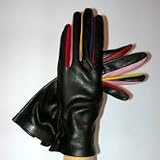 Women's Italian Leather Gloves Lined in Silk. Arlecchino By Solo Classe.