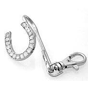 Large Lucky Horse Shoe Key Clip Finder Key Chain for Purse with Crystals