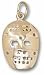 Hockey Goalie Mask Charm - 10KT Gold Jewelry