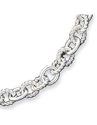 Sterling Silver Fancy Link Necklace - 18 Inch