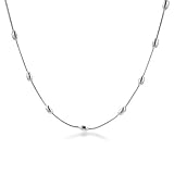 Sterling Silver Beaded Chain Necklace 17