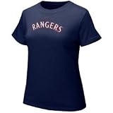 Nike Texas Rangers Ladies Navy Blue Authentic Crew T-shirt