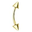 Solid 14KT Yellow GOLD CONE Eyebrow Ring 16 Gauge 5/16" 3mm