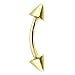 Solid 14KT Yellow GOLD CONE Eyebrow Ring 16 Gauge 5/16 Inches 3mm