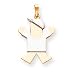 14k Two-Tone Large Boy With Hat on Right Engraveable Charm - JewelryWeb