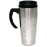 Travel Mug Stainless Steel 15oz, with Black Carry Handle