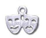 Solid Sterling Silver Theater Masks Charms