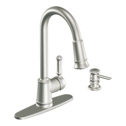 Moen Lindley CA87012CSL One-Handle High Arc Kitchen Faucet - Classic Stainless