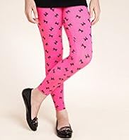 Cotton Rich Bow Print Leggings