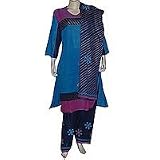 Salwar Kameez Suits Printed Embroidered Cotton Multicolored Womens Dress Size X-L (slk369)
