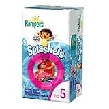 Pampers Splashers Size 5 30-40 Lb Disposable Swim Pants (Pack of 4) 11 Count Each Total of 44