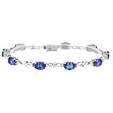 14k White Gold Tanzanite and Diamond Bracelet 7.92 TCW