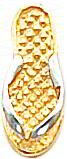 14K Two Tone Gold Flip Flop Stud Earrings Jewelry