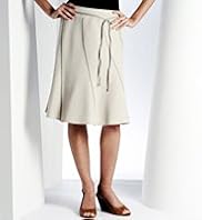 Petite Linen Blend Contrast Stitch Skirt Petite Linen Blend Contrast Stitch Skirt