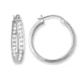 .925 Silver & CZ Hoop Earrings