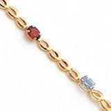 14k 7in Genuine Fancy Gemstone Rainbow Bracelet
